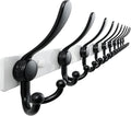 Dseap MaxStrong 2.0 Coat Rack Wall - 37” Long 10 Tri Hooks - Ultra Heavy-Duty Stainless Steel Wall Mount Coat Hanger, Hook Rail for Clothes Hats Jacket Towels White & Black