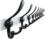 Dseap MaxStrong 2.0 Coat Rack Wall - 37” Long 10 Tri Hooks - Ultra Heavy-Duty Stainless Steel Wall Mount Coat Hanger, Hook Rail for Clothes Hats Jacket Towels White & Black