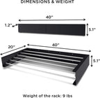 Step Up Laundry Drying Rack, Wall Mounted, Retractable Clothes Drying Rack, 60lbs Capacity, 20 Linear Ft, with Wall Template and Long Screwdriver Bit (40" White)