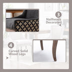 Modern Dining Chairs Set of 6, High Back Dining Chairs Side Chairs with Solid Wood Legs, Upholstered Fabric Dining Room Chairs for Dining Room Kitchen, Black and Patterned