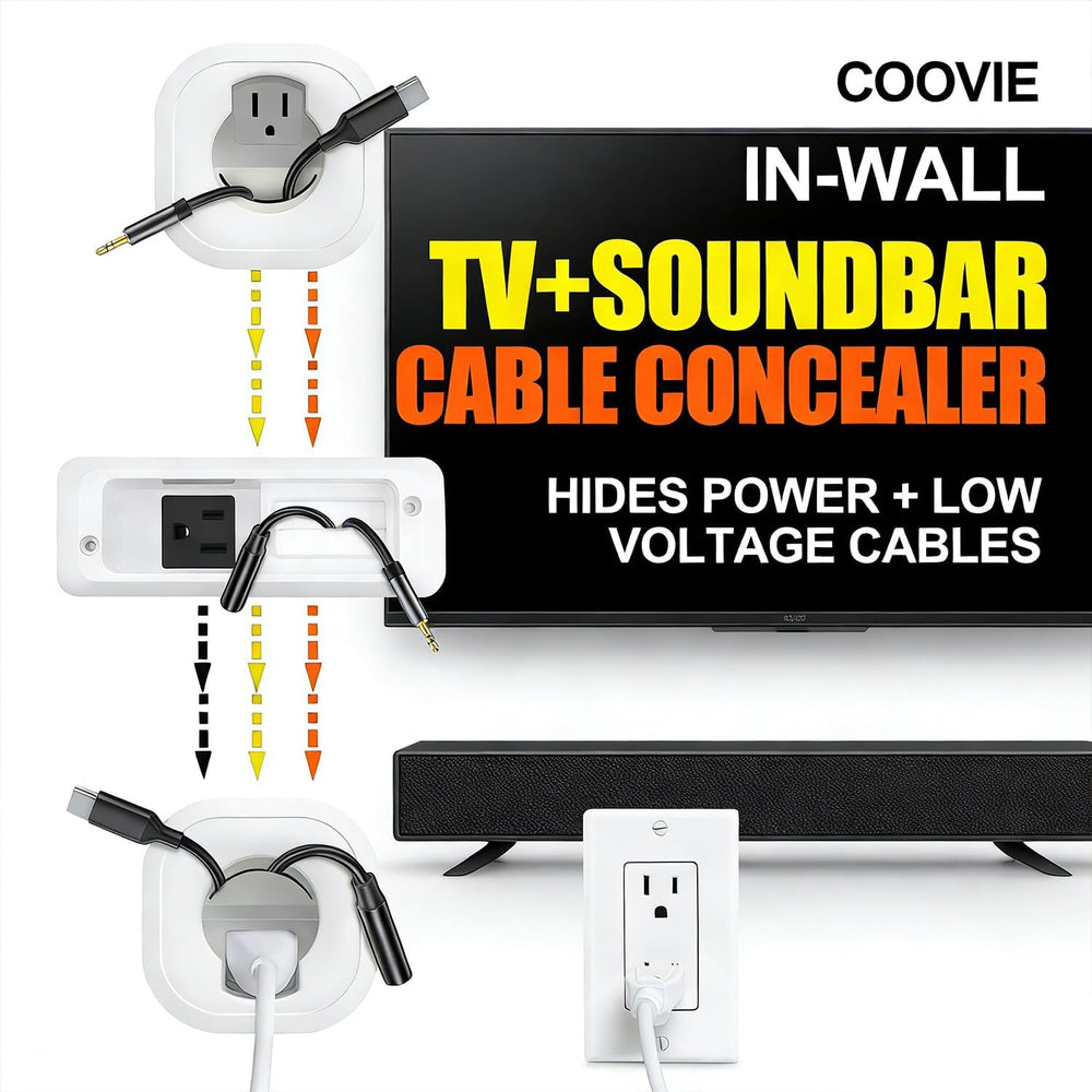 in Wall Cable Management Kit for TV & Soundbar - Cord Hiding for Wall, Hi...