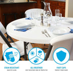 LIFETIME Light Commercial Fold-in-Half Round Table, 4-Foot