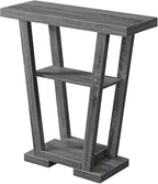 Convenience Concepts Newport V Console Table 31.5" - Modern Sofa Table with Storage Shelves, Narrow Entryway Hall Table for Living Room, Display Accent Table, Weathered Gray