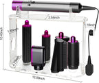2025 New Storage Holder for Dyson Airwrap Hair Tool Organizer Accessories, Clear Acrylic Hair Dryer Rack 6 Holes Countertop Desktop Styler Stand Bathroom Organizer with Cord Hanger