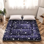 MAXYOYO Japanese Floor Mattress Futon Mattress, 4" Thicken Tatami Mat Sleeping Pad Foldable Roll Up Mat Boys Girls Dormitory Pad Kids Floor Lounger Pillow Bed, Charcoal Grey, Queen Size