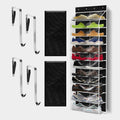 Over The Door Shoe Organizer with 12 Large Breathable Pockets - Heavy Duty Hanging Storage for Adult, Kids & Baby Shoes - Black