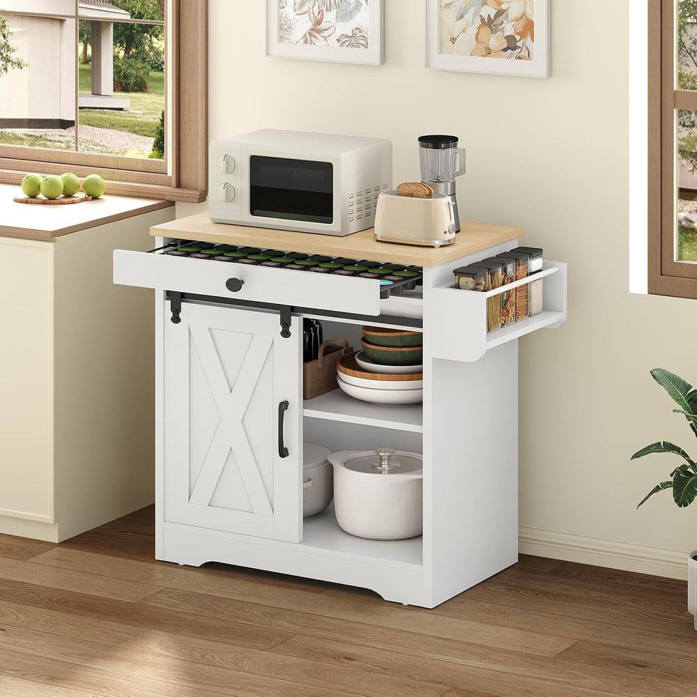 YATINEY Buffet Cabinet with Storage, Coffee Bar Cabinet with Pod Drawer