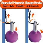 ULIBERMAGNET New Updated Gaint Magnetic Hooks,2 Pack Heavy Duty Large Magnetic Hooks for Extension Cord, Cable, Hose, Power Cord,Rope,Drill,Jig Saw,Circular Saw,Garden Lawn Tools (Black/3.46inch)