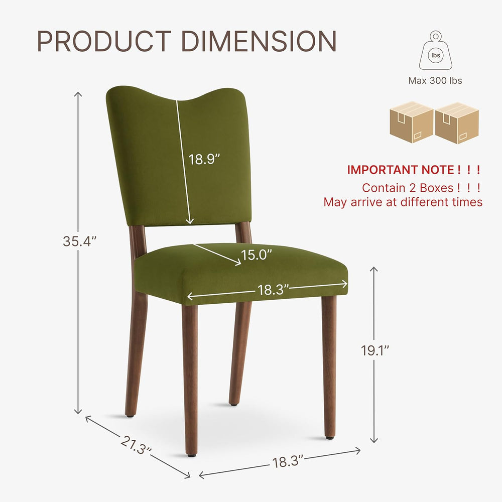 KISLOT Upholstered Dining Chairs Set of 4, Modern Velvet Kitchen Chairs with ...