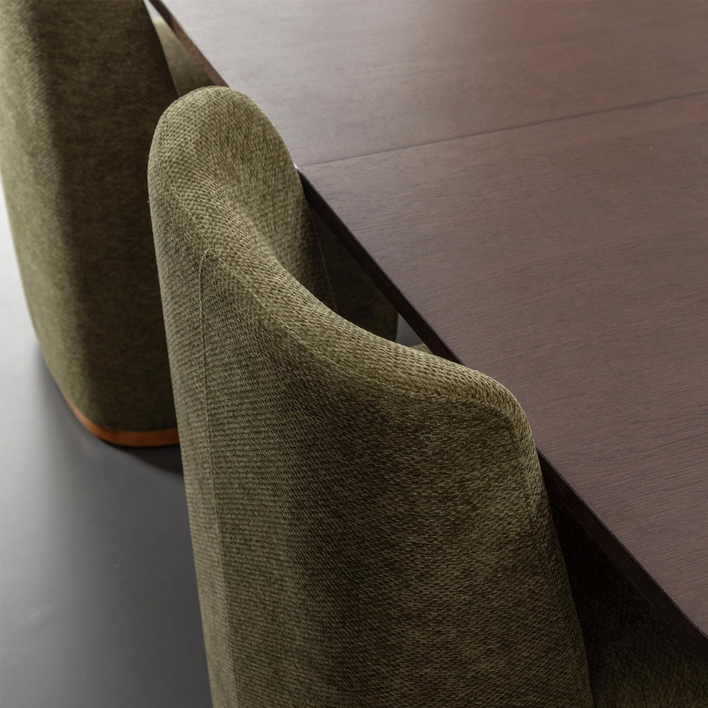 Chenille Rolling Dining Chairs with Casters Set of 2, Modern Upholstered Kitc...
