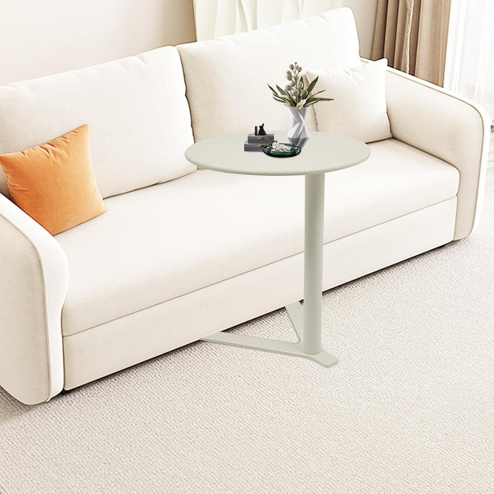 Round Side Table, Small C Shaped End Table, Couch Side Table, Modern Coffee T...