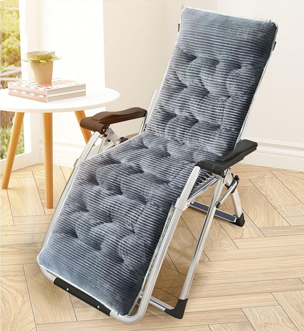 Padded Gravity Lounge Chair Wider Armrest Adjustable Recliner with Cup Holder, Support 180KG Progress(Grey)