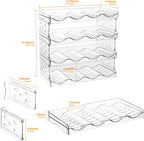 BoxedHome Plastic Water Bottle Organizer and Wine Rack Storage Holder for Inside Cabinet, Kitchen Countertop, Table Top, Pantry, Bars, Cabinets, Fridge - Clear (4 Tier 16 Containers)