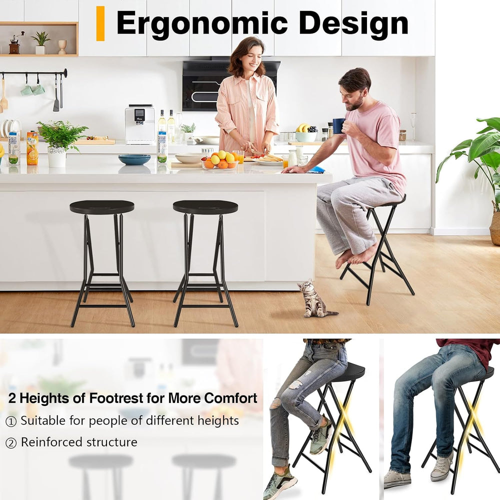TAVR Furniture Portable Folding Chair with Handle, Heavy Duty Round Fold Stoo...