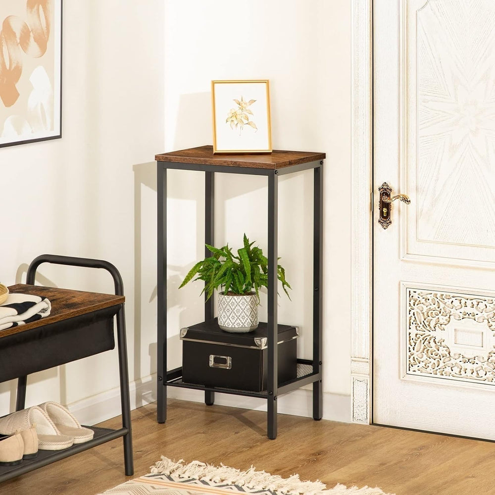 Bedroom Table Telephone Table High Sofa Side Table with Adjustable Mesh Shelf...