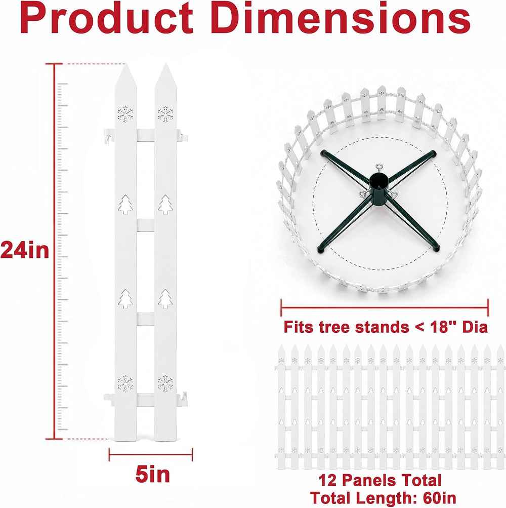 24 Inch Extra Tall Christmas Tree Fence, 12 Pack