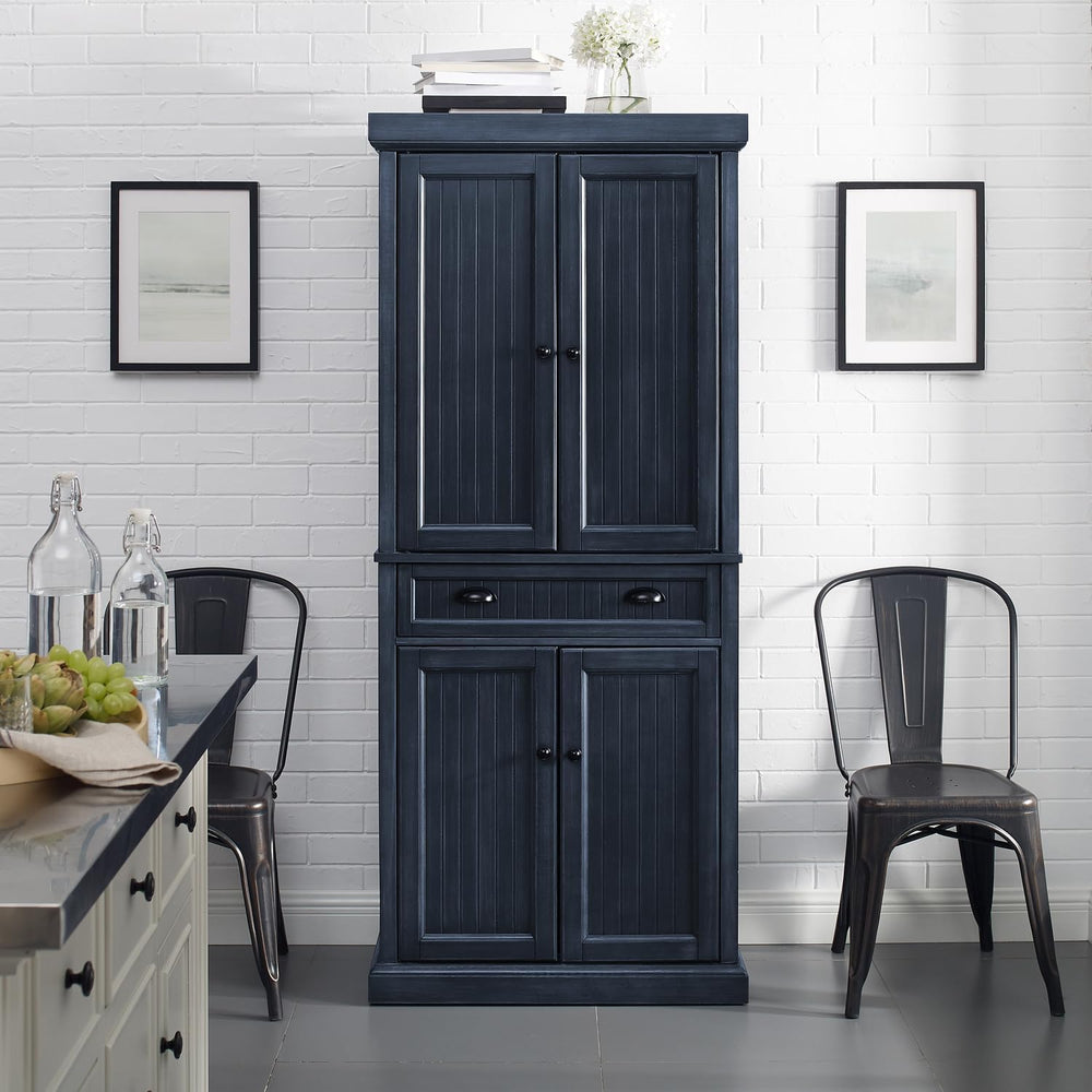 Maykoosh Kitchen Pantry Cabinet - 30" Wide Storage - Distressed Navy - 2...