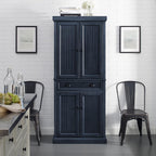 Maykoosh Kitchen Pantry Cabinet - 30" Wide Storage - Distressed Navy - 2 Door