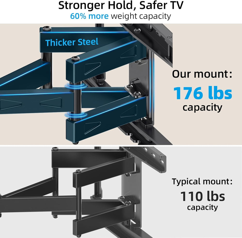 HOME VISION Full Motion Articulating TV Wall Mount for 37-90 Inch TVs up to 1...