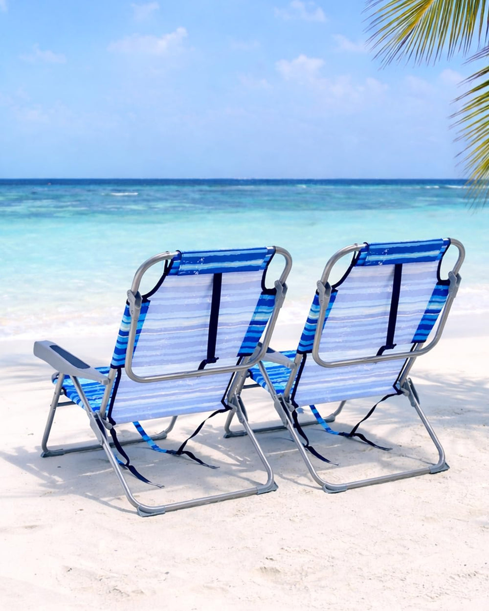 GVDV 2 Pack Backpack Beach Chairs for Adults, 14" Mid-Height Foldable Ch...