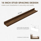 Axeman 30 Inch Floating Shelves for Wall | Picture Ledge Shelf Set of 2 | Rustic Walnut Picture Shelf for Wall with Ledge | Floating Shelves with Lip | Photo Ledge Shelves for Books Album Records