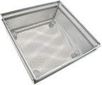HAHIYO Stackable Mesh Tray Cup 6 x 6 x 2 inches Sturdy Container for Desk Drawer Organizer Collection for Home Office School kitchen Soft Foam Feet No Sharp Edges 2 Pack Silver