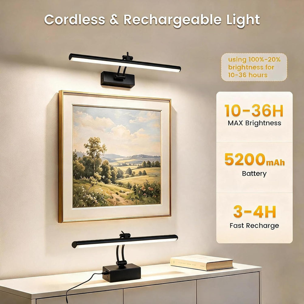 Yuichoy 2 Pack Picture Lights for Wall Battery Operated, 16 inch Wireless Art...