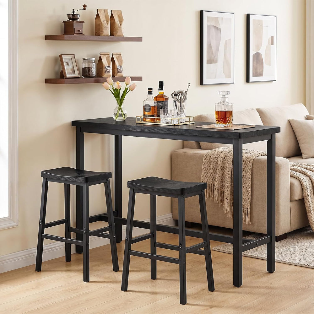 HOOBRO Bar Stools Set of 3, Counter Height Bar Stools, 23.6'' Bar Cha...