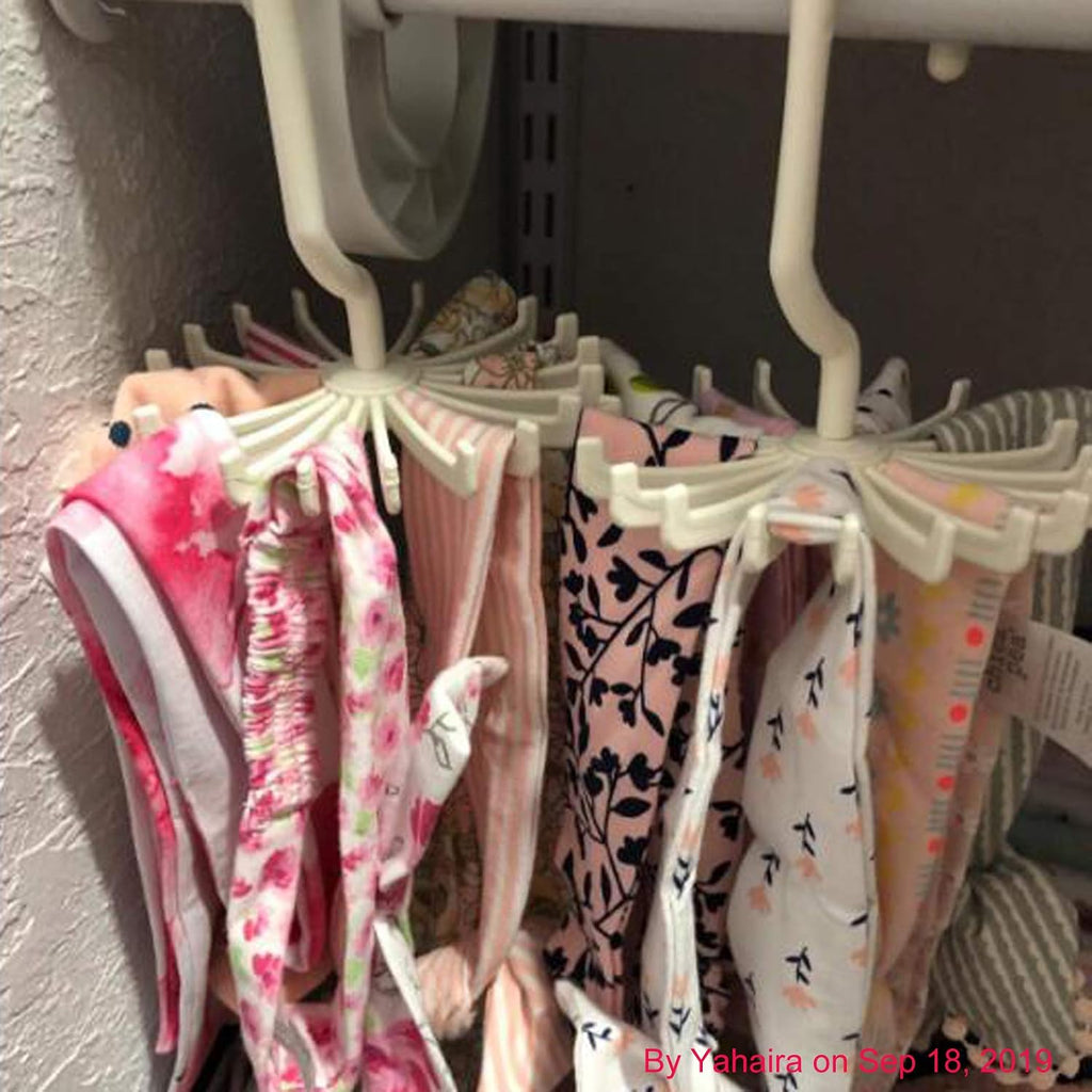 3 Pack Twirl Ties Rack Hanger Closet Organizer Hook Holder (White) | headband