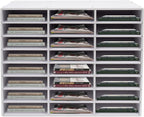 24 Compartments Literature Organizer, Desktop File Sorter Mail Center Paper Storage Cabinet Classroom Mailbox for Files Documents Papers Magazines (White 24Slots)