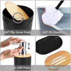 iMucci Bathroom Accessories Black Bathroom Sets with Shower Curtain and Rug, Black Ombre Waterproof Shower Curtain with Ultra Absorbent Rug Bathroom Accessories Set for Home Decor