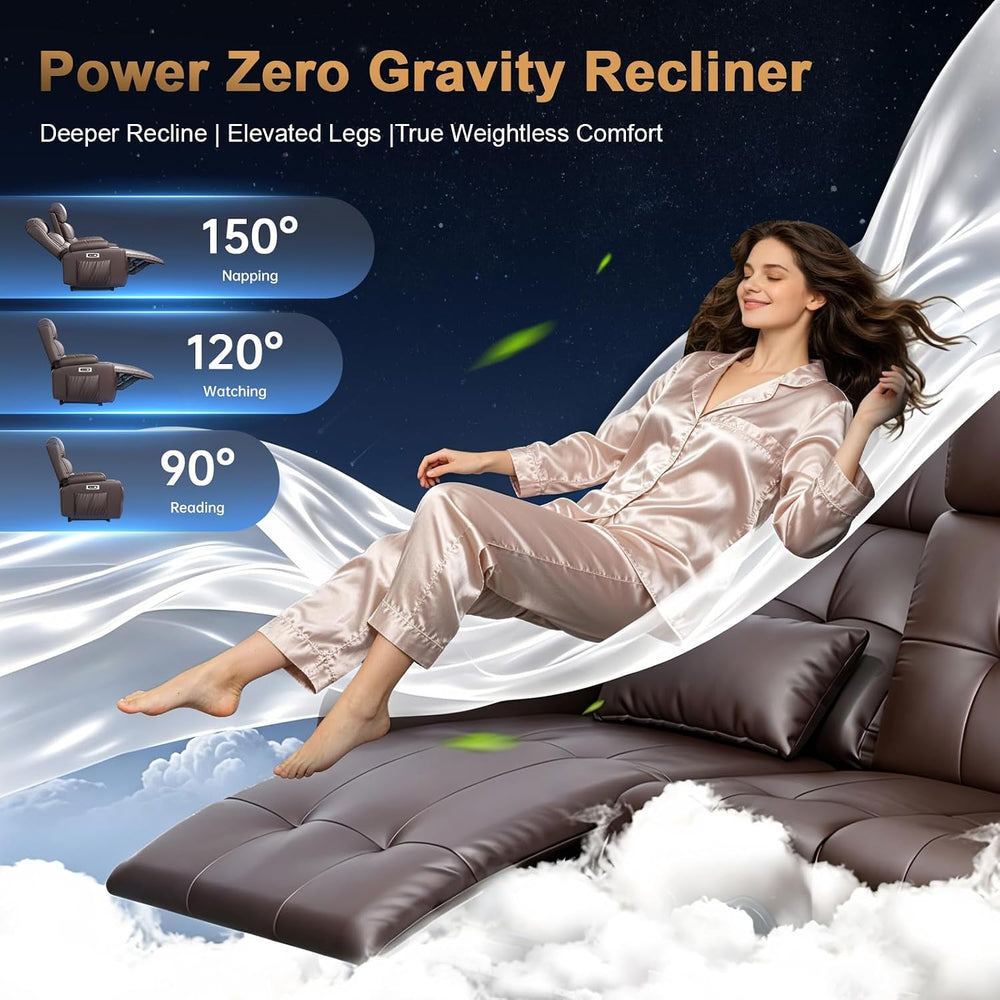 Power Loveseat Recliner Sofa with Massage & Heating, Zero Wall Hugger RV ...