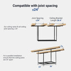 FLEXIMOUNTS 2x3 Overhead Garage Storage Rack, Adjustable Organization System, Heavy-Duty Metal Ceiling Racks, 155lbs Weight Capacity, Black, Classic Series