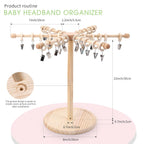 POVETIRE Headband Holder Bow Organizer for Girls,360 Rotating Hair accessories Organizer Storage Baby Headband Display Stand Hair Bow Rack for Toddler Nursery Decor