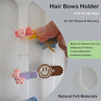 Hair Bows Holder & Organizer for Girls, Wall Hanging Baby Hair Accessory Storage Display with Sturdy Rope for Girl Room & Nursery