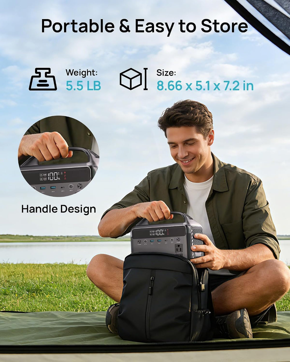 DaranEner Portable Power Station, 300W (Surge 600W) 192Wh Power Bank with 110...