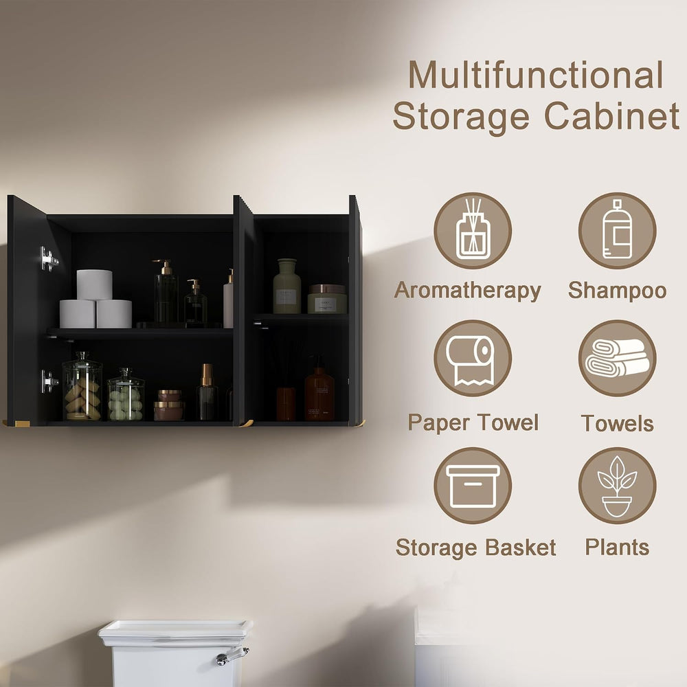 ChooChoo Bathroom Wall Cabinet, Laundry Room Cabinet with 3 Fluted Doors