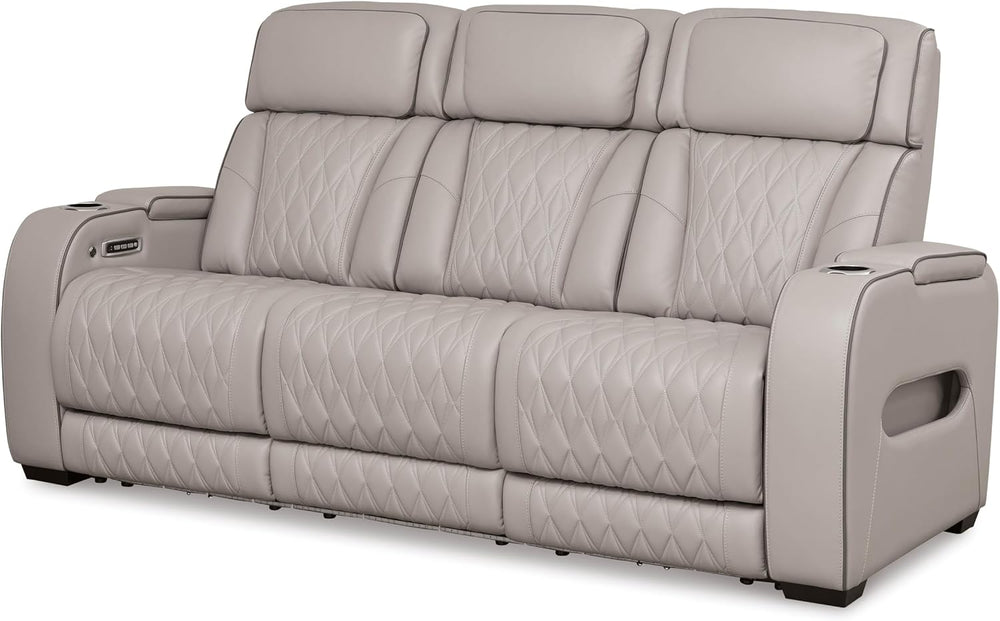 Signature Design by Ashley 3-Seat Power Reclining Sofa, Heat, Massage, Gray |...