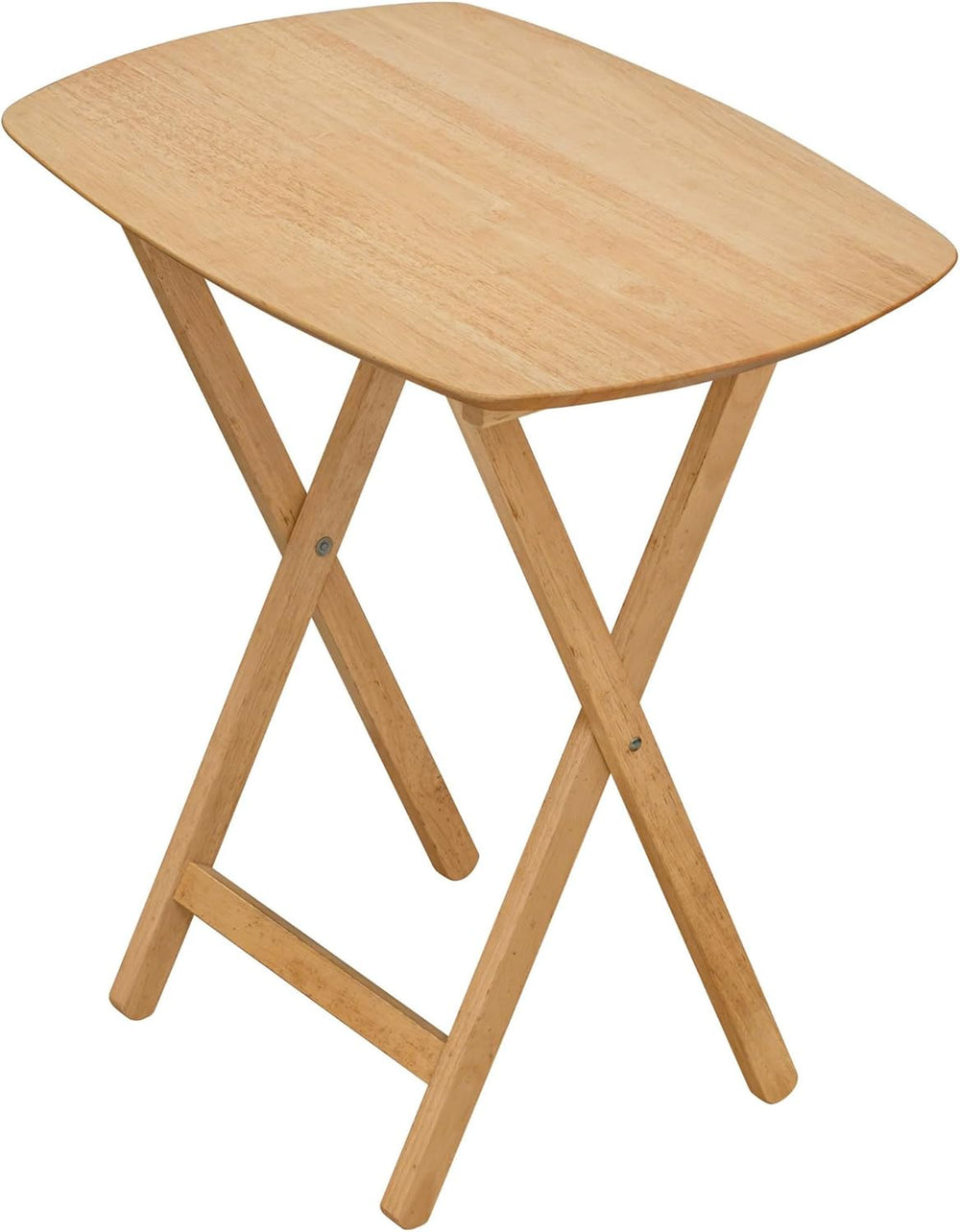 eHemco Hardwood Folding TV Tray Tables, 25.5 Inches, Set of 2 | Oversized, Na...