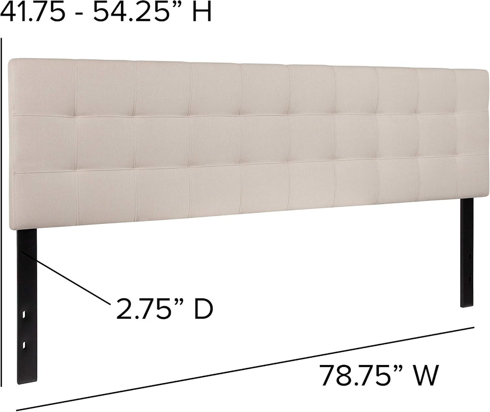Flash Furniture Bedford Box Stitch Tufted Upholstered King Size Headboard in ...