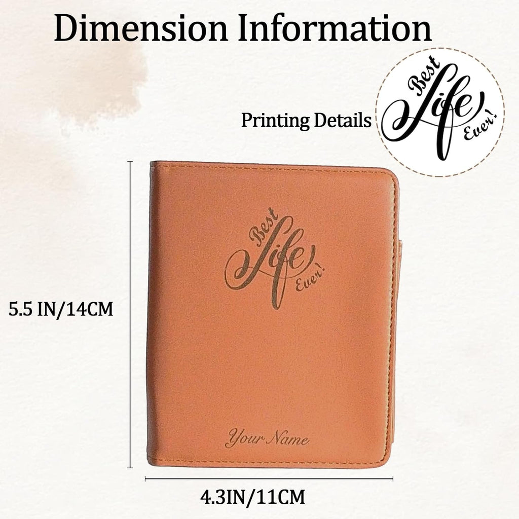 JW Leather Tract Holder Set Mini Field Service Organizer with Pen & Notepad JW Witnessing Supplies Pioneer Gift (Brown)