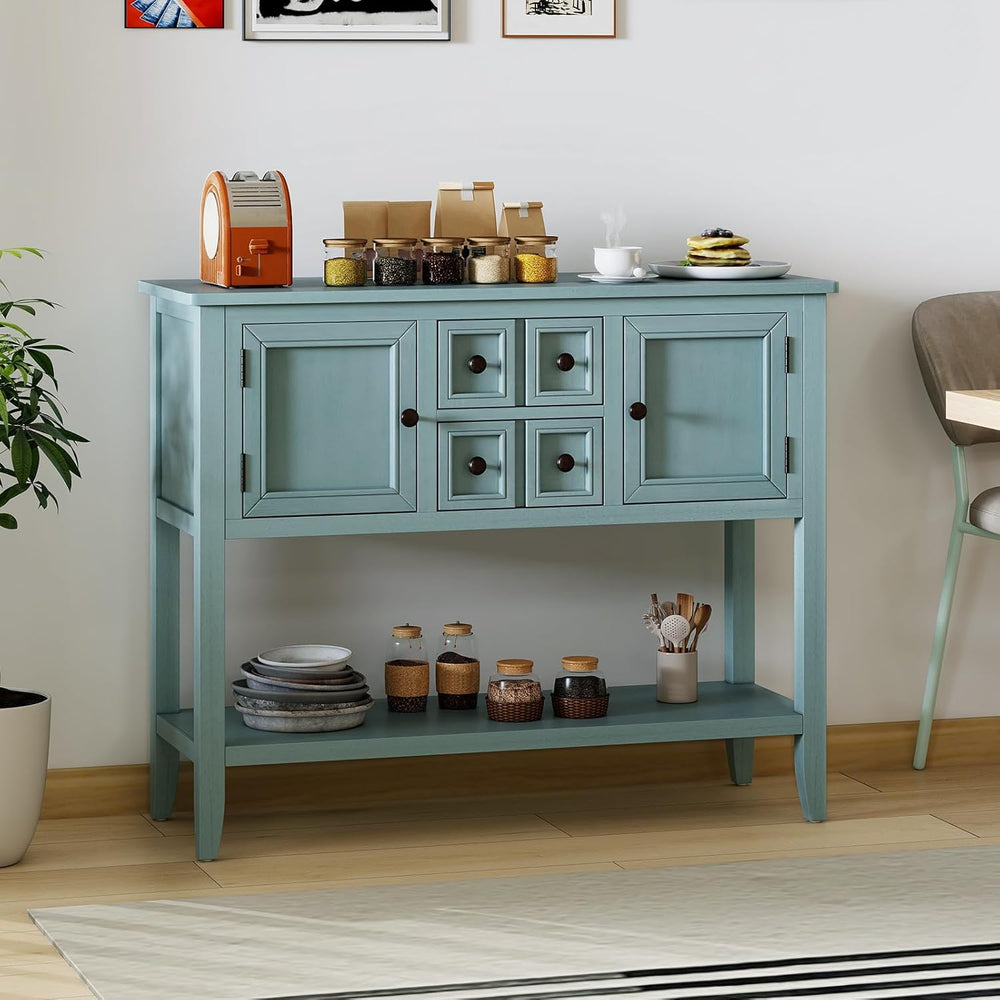 Giantex Sideboard Buffet Cabinet with Storage, 42’’ Wood Credenza, Accent Cof...