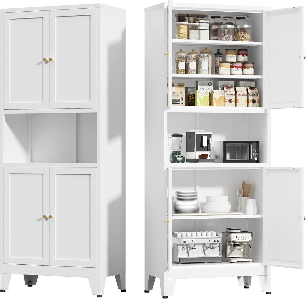 COFaR 69" Tall Modern Kitchen Pantry,Metal Storage Cabinet with Adjustab...
