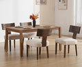 chairus Farmhouse Dining Chairs Set of 4, Upholstered Accent Chairs with Dark Brown T-Shape Wood Back Armless Kitchen Chairs with Soft Pad, Linen Beige