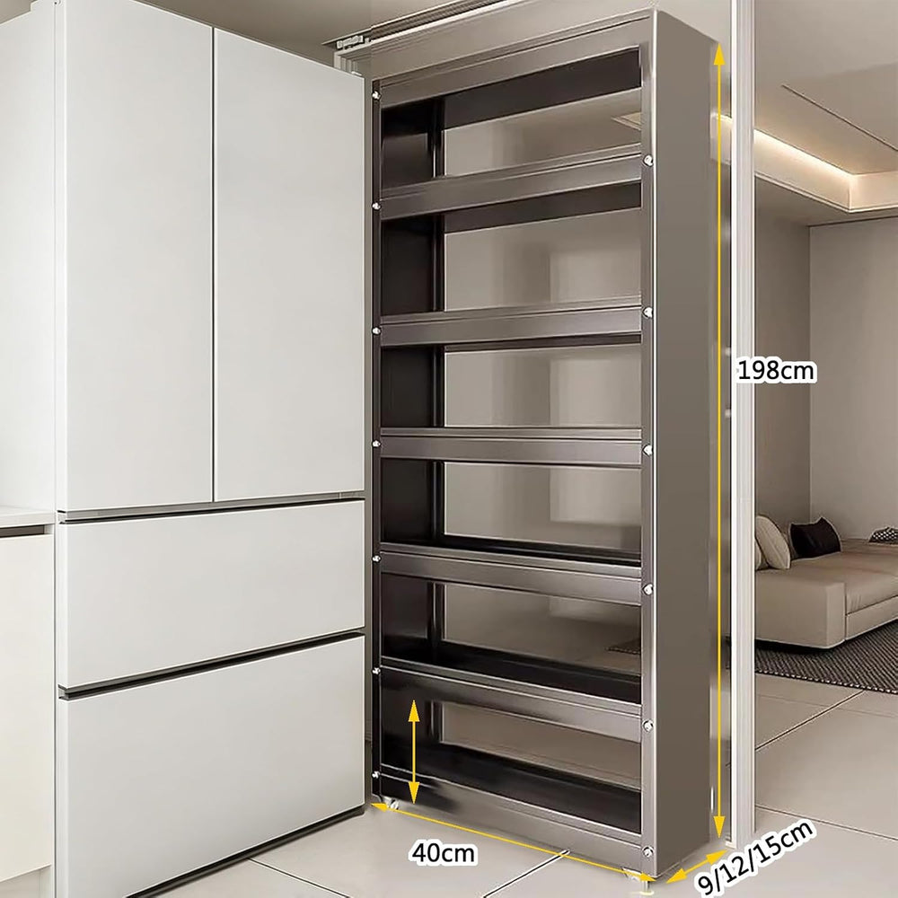 Kitchen Storage Cabinet, Slender Utility Fridge Gap Space Saving Pantry Organ...