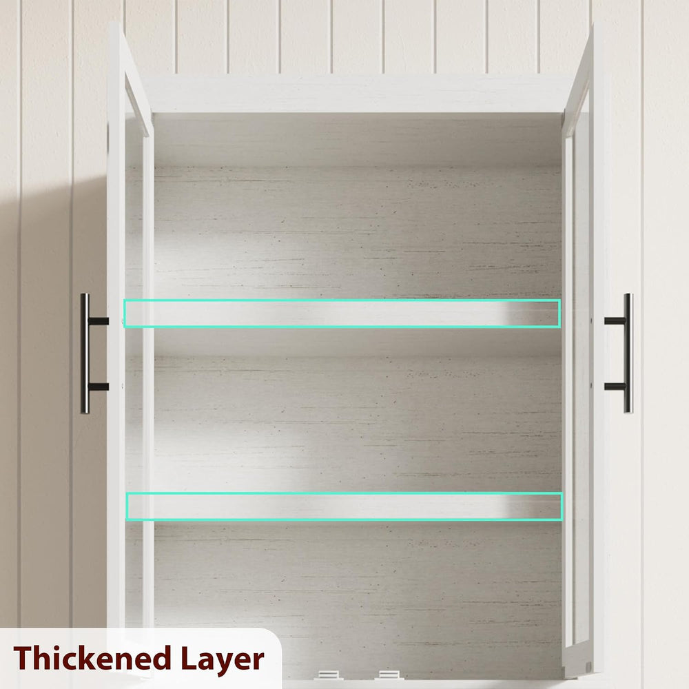 Tall Kitchen Pantry Cabinet, Farmhouse Kitchen Pantry Storage Cabinet Wood, 7...