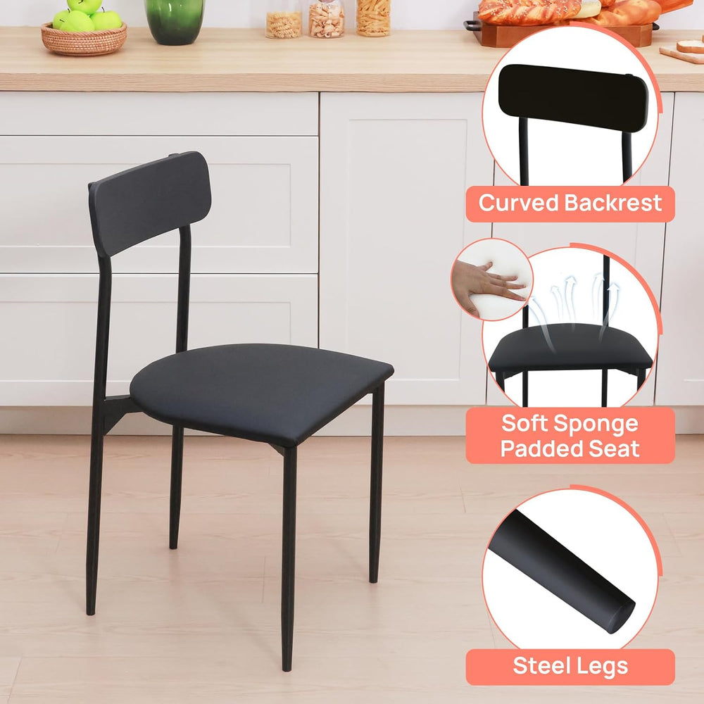 Round Dining Table Set for 2, 3-Piece Wood Tabletop Samill Kitchen Table and ...