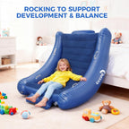 Sensory Rocking Chair for Kids, Inflatable Sensory Rocker with Electric Air Pump for Autistic ADHD Children, Air Cloud Autism Chair - Soft, Comfy & Heavy Duty - Blue