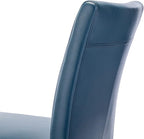 Watson & Whitely Dining Chairs Set of 6, Faux Leather Upholstered Armless Dining Room Chairs with Solid Wood Legs & Back Side Chair for Kitchen, Living Room, Restaurant, Blue