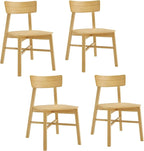 CHITA Soild Wood Dining Chairs Set of 4, Mid Century Modern Oak Wood Kitchen Chairs with Curved Backrest, Dining Room Chair for Kitchen, Restaurant